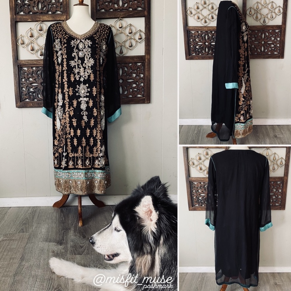 Embroidery Beaded Boho Indian Dress